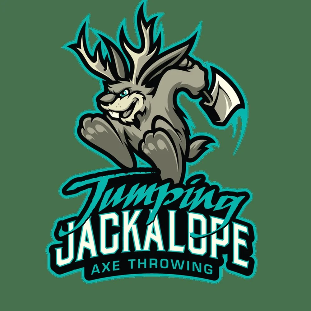 Jumping Jackalope Axe Throwing logo